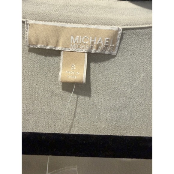 MICHAEL Michael Kors Cream Embroidered Sheer Flowy V Neck Blouse Top Size S - Picture 3 of 10